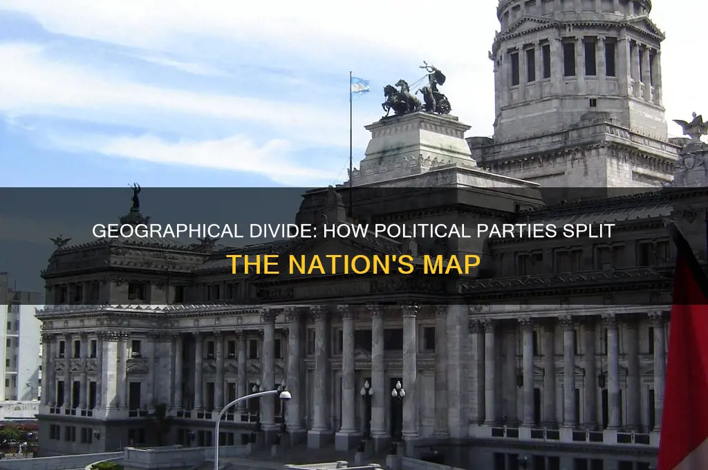 how did the two political parties divide teh country geographically
