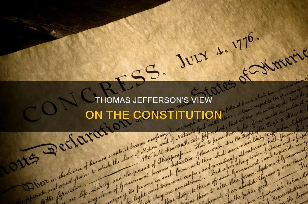 how did thomas jefferson feel about the constitution