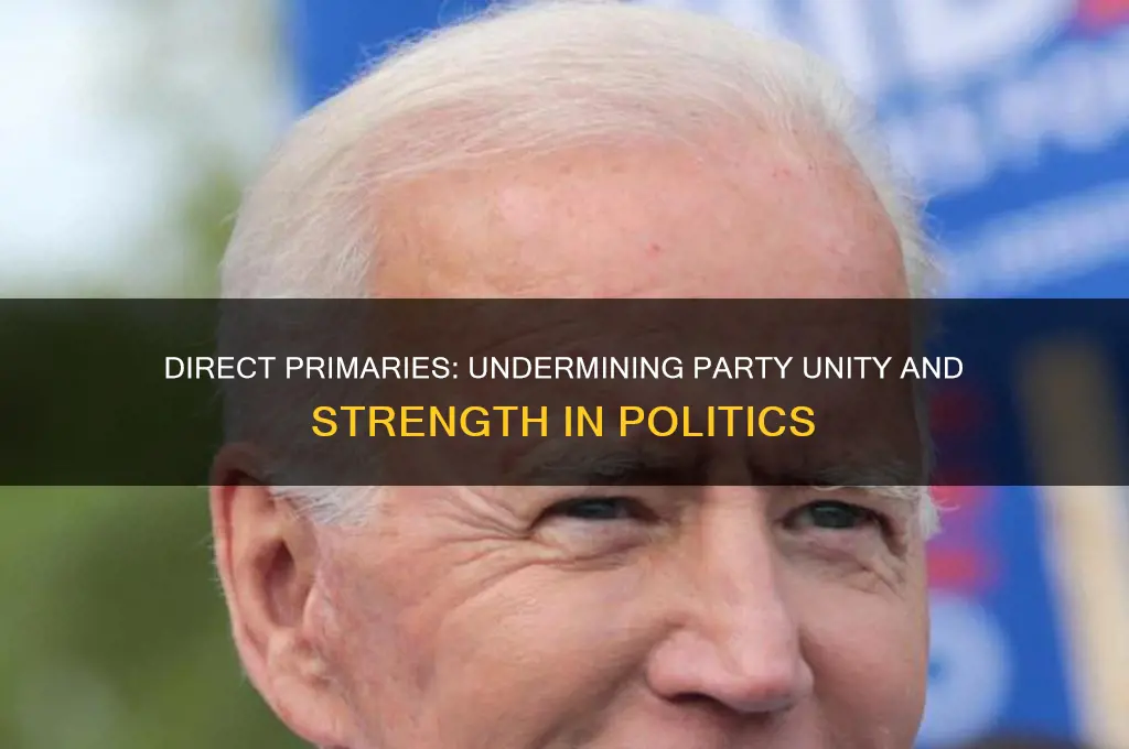how do direct primaries weaken political parties