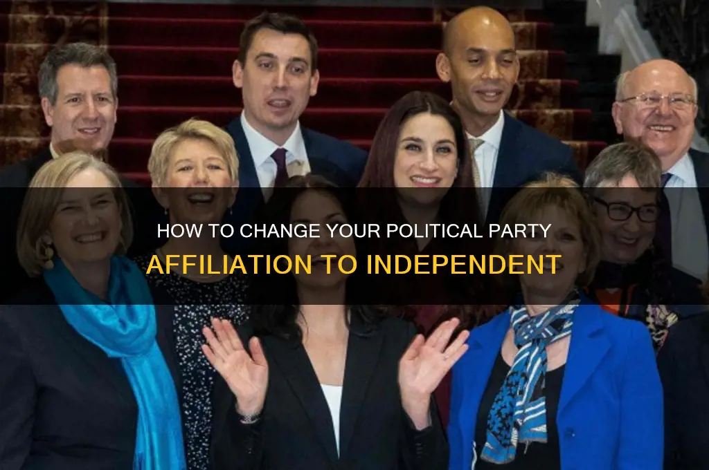 how do i change my political party to independent