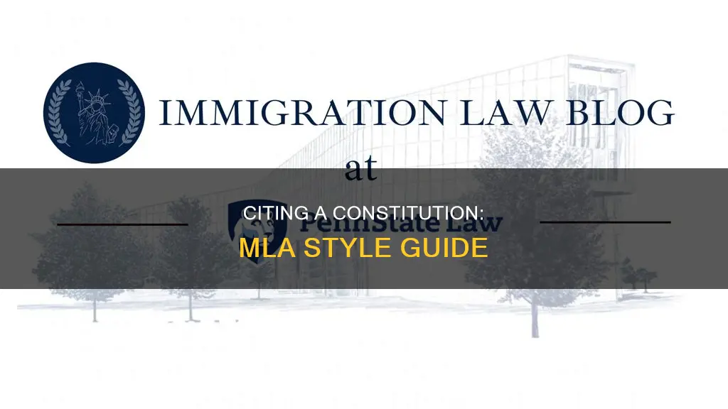 how do i cite a constitution in mla