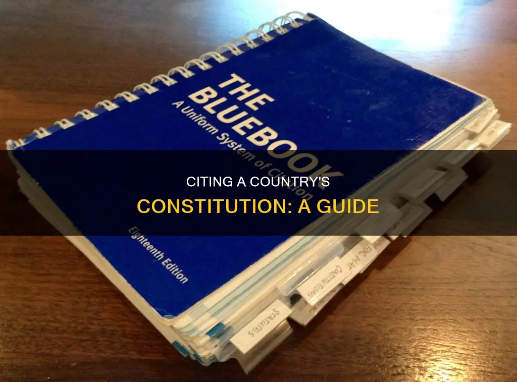 how do i cite constitution of a country
