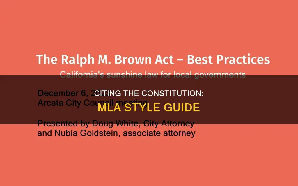 how do i cite the constitution in mla
