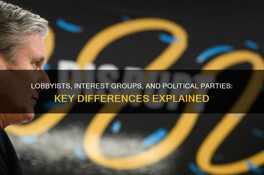 how do lobbyists and interest groups differ from political parties