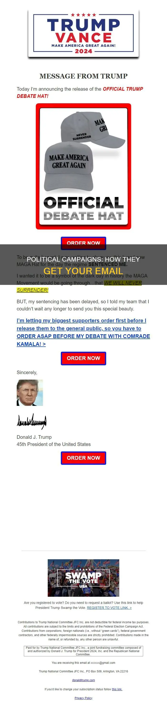 how do political campaigns get my email