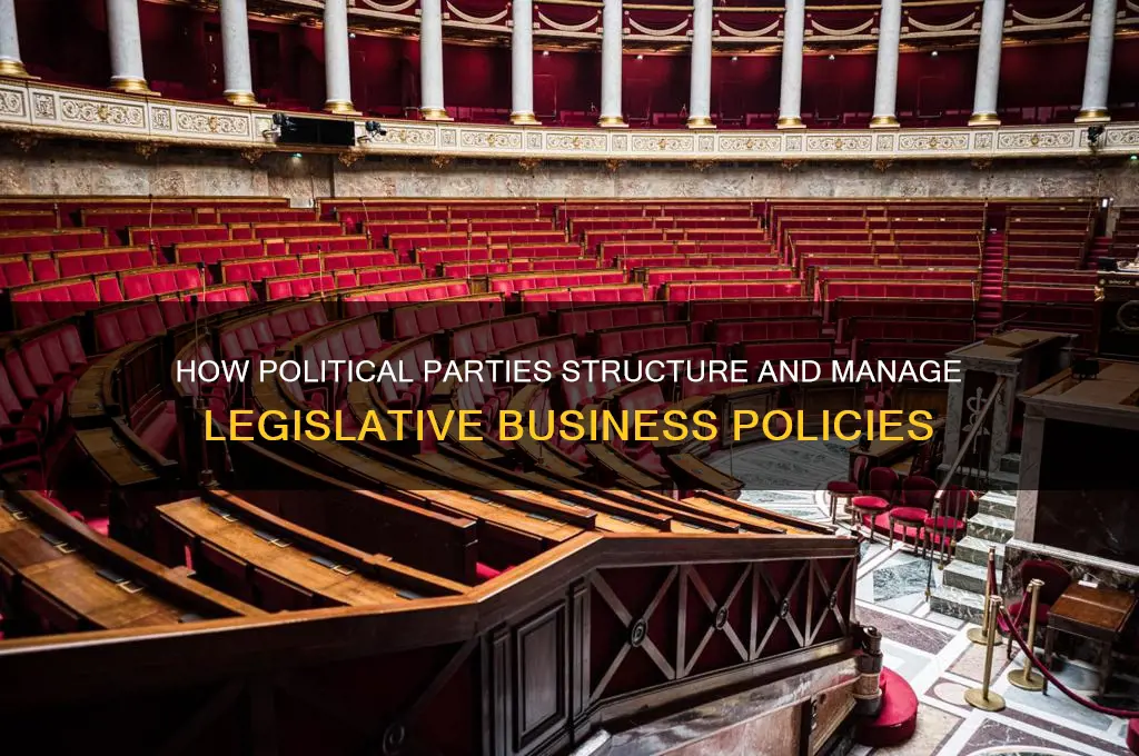 how do political parties organize legislative business policy