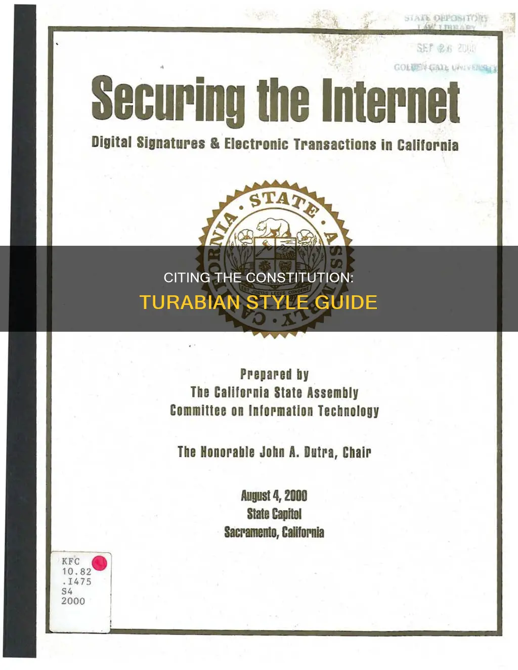 how do you cite the constitution in turabian