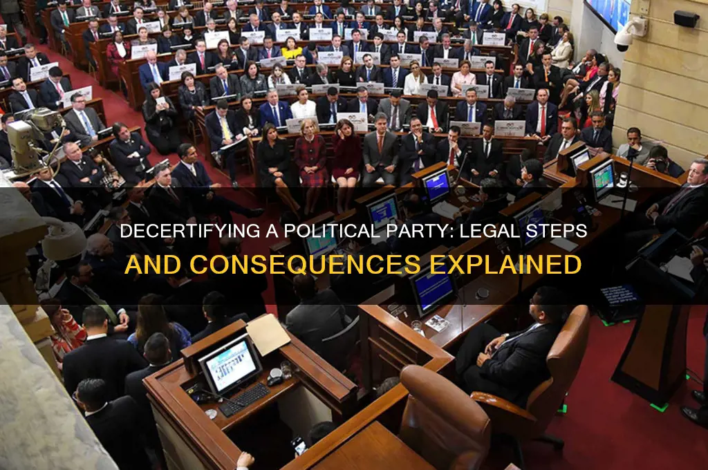 how do you decertify a political party