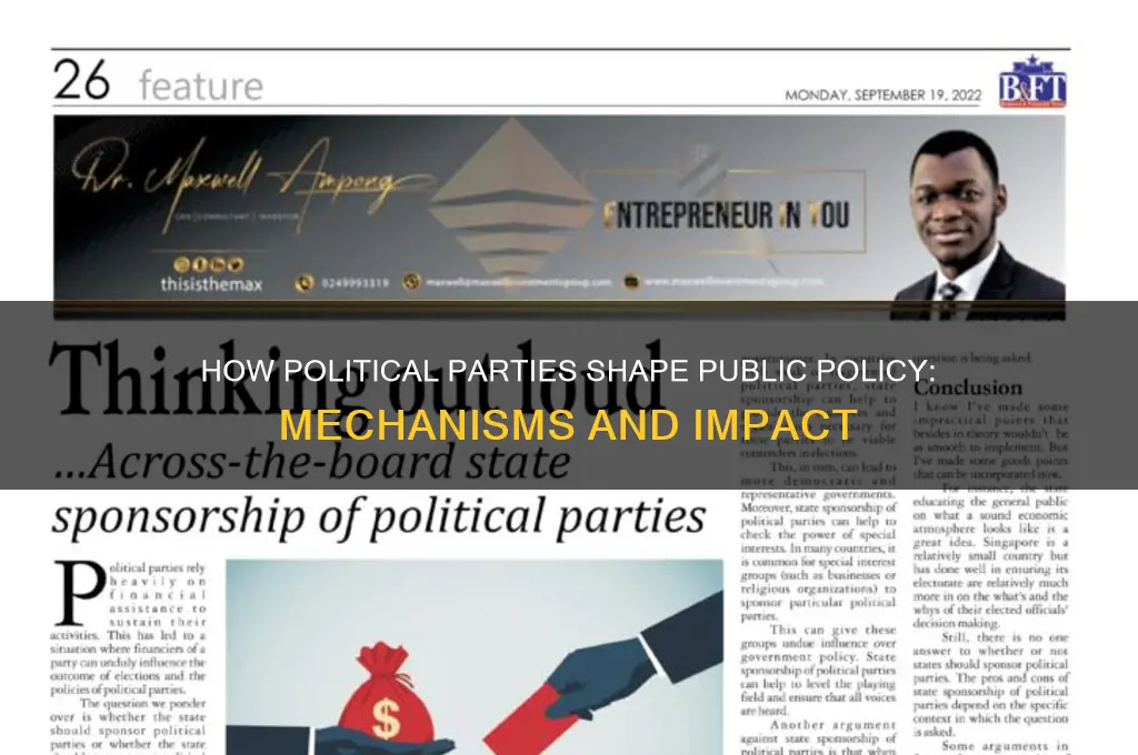 how does a political party influence public policy