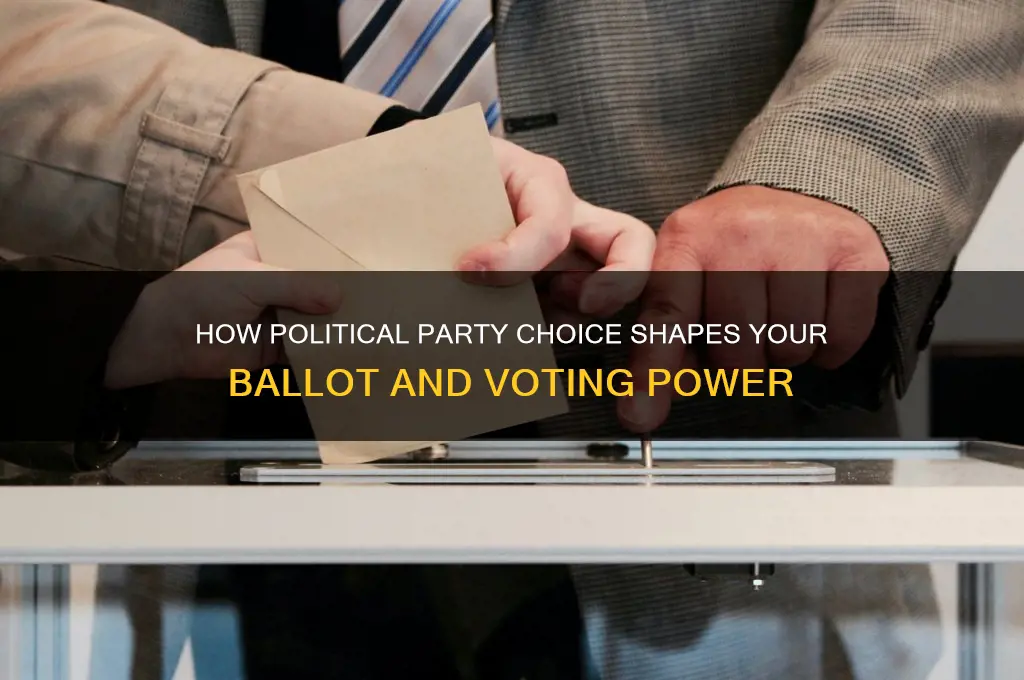 how does choosing a political party affect yohr ballot