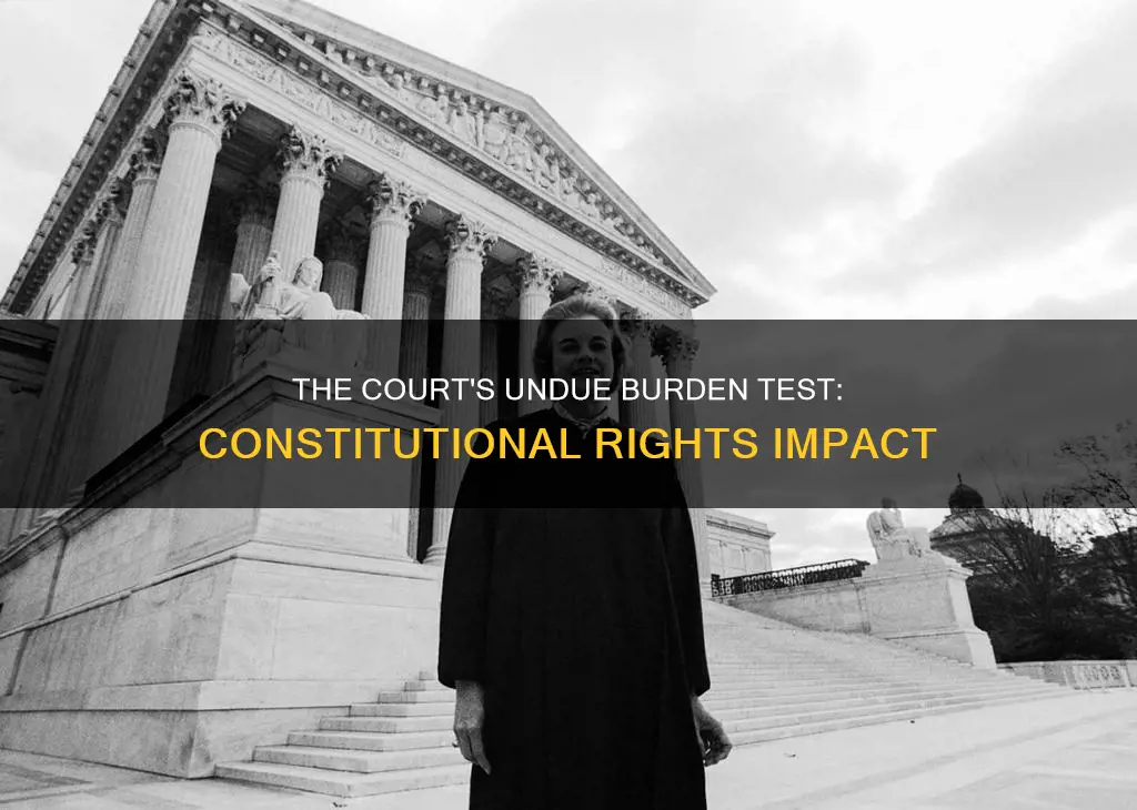 how does court define undue burden what part of constitution