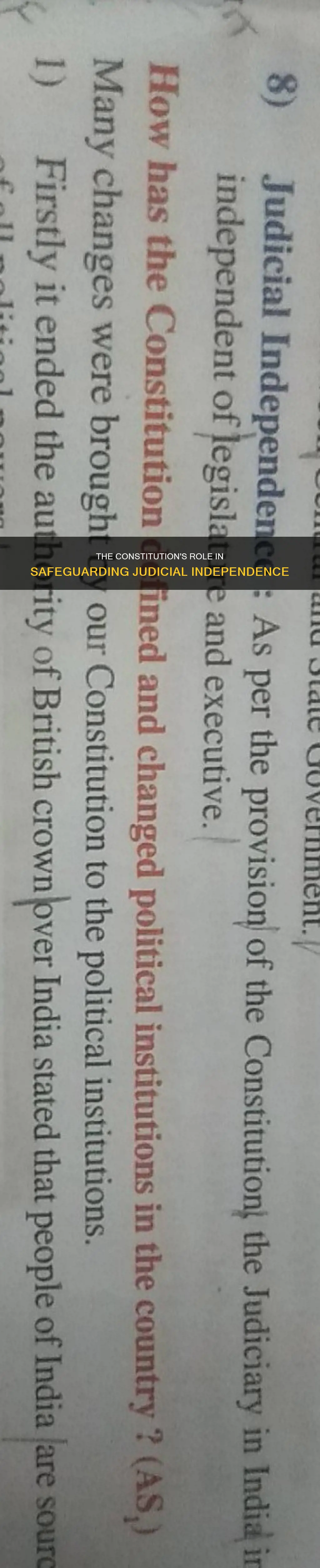 how does the constitution protect judicial independence