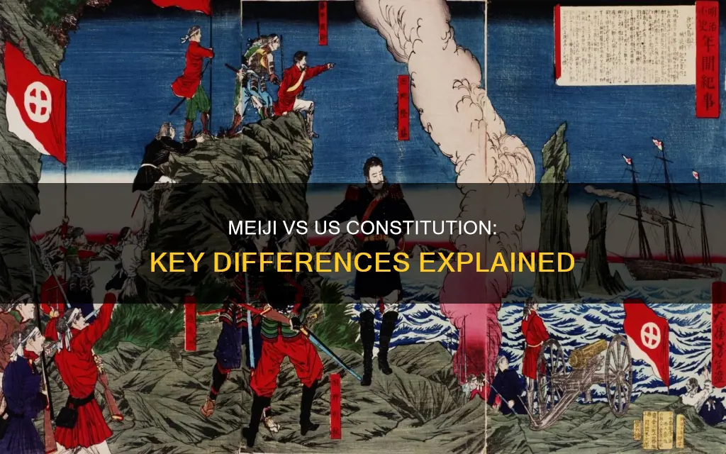 how does the meiji constitution differ from the us constitution