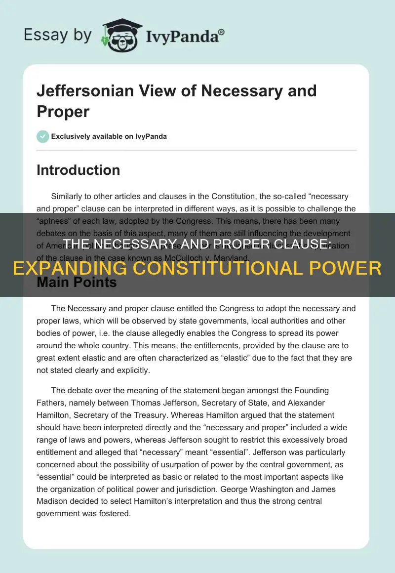 how does the necessary and proper clause affect the constitution