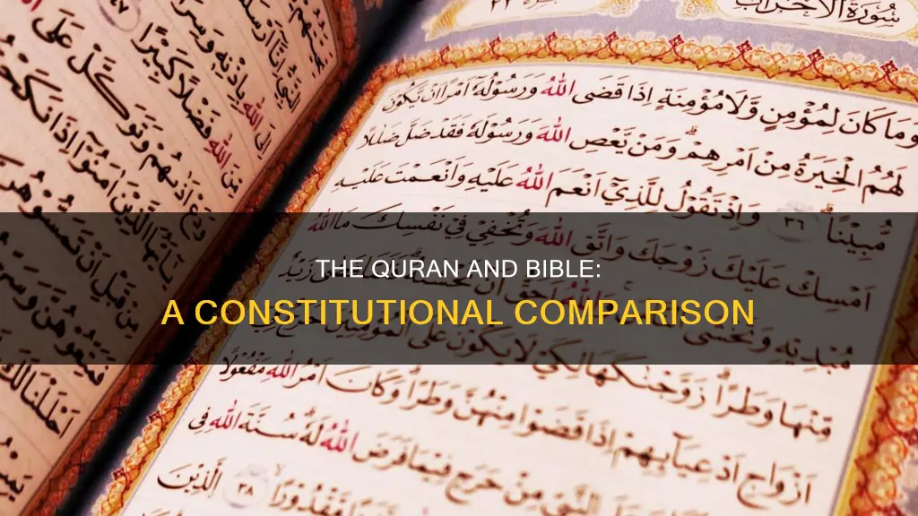 how does the quran differ constitutionally from the bible