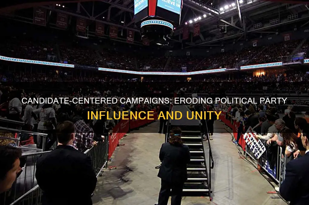 how have candidate centered campaigns weaken political parties