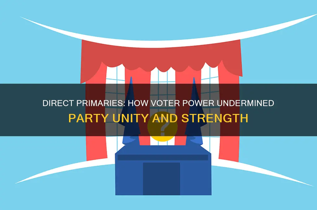 how have direct primaries weakened political parties