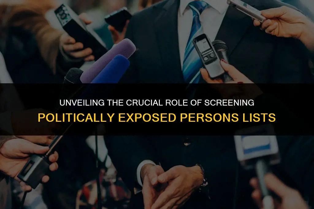 how important is it to screen politically exposed persons list