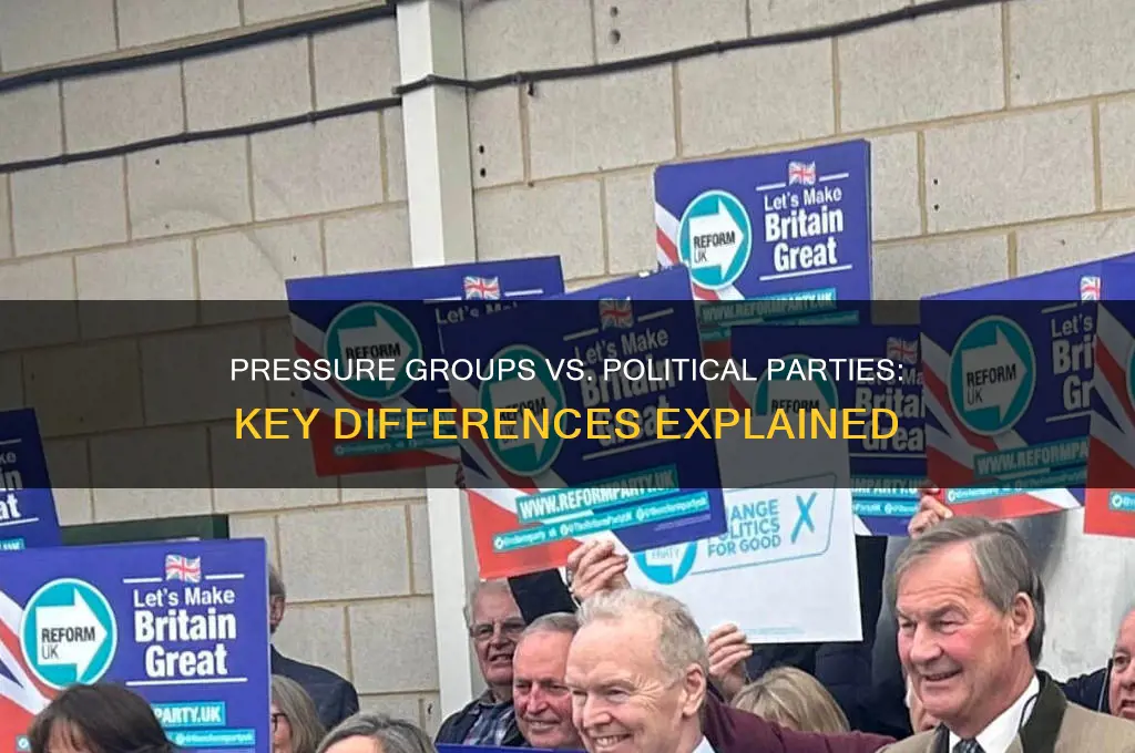 how is a pressure group different from a political party