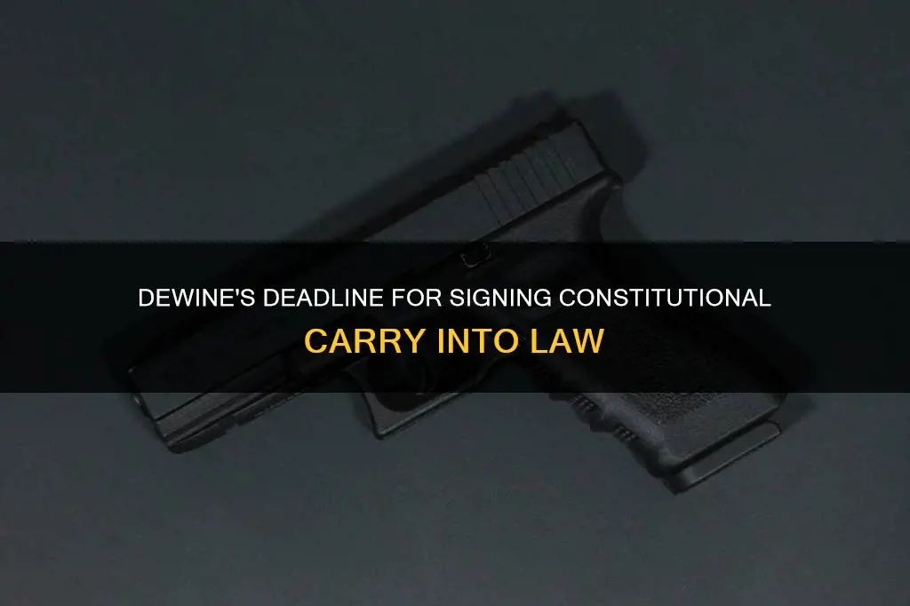 how long does dewine have to sign constitutional carry