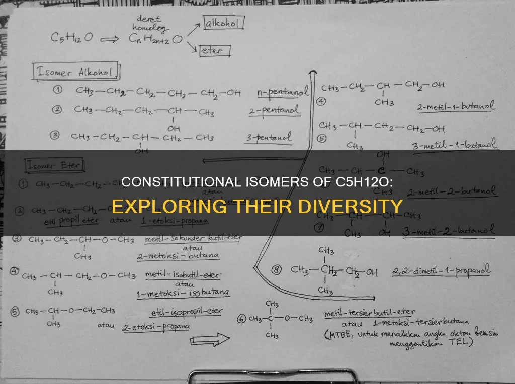 how many constitutional isomers are in c5h12o ether