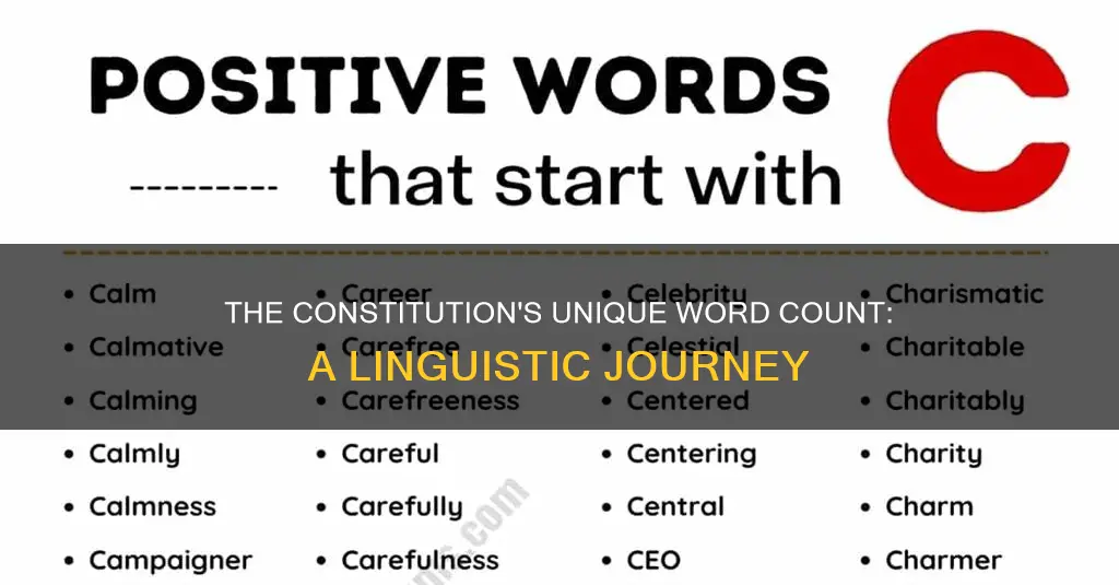 how many distict words are in the constitution