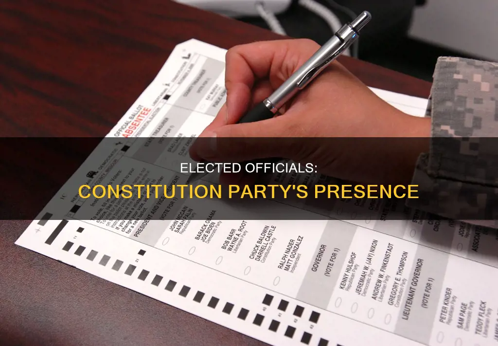 how many elected officials are there from the constitution party