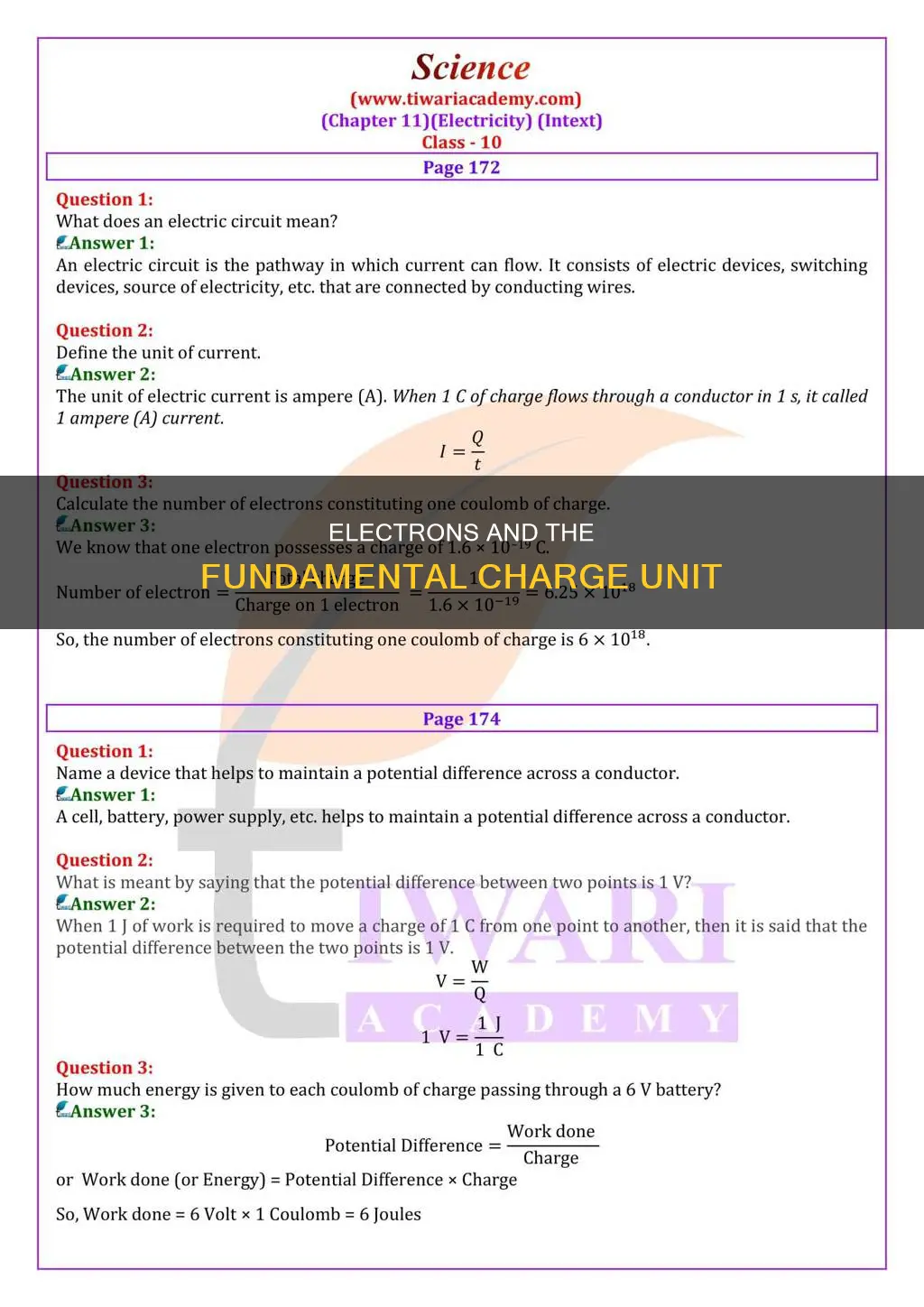 how many electrons together constitute 1 c of charge