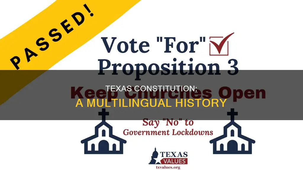 how many languagez is the texas constitution wriytrn