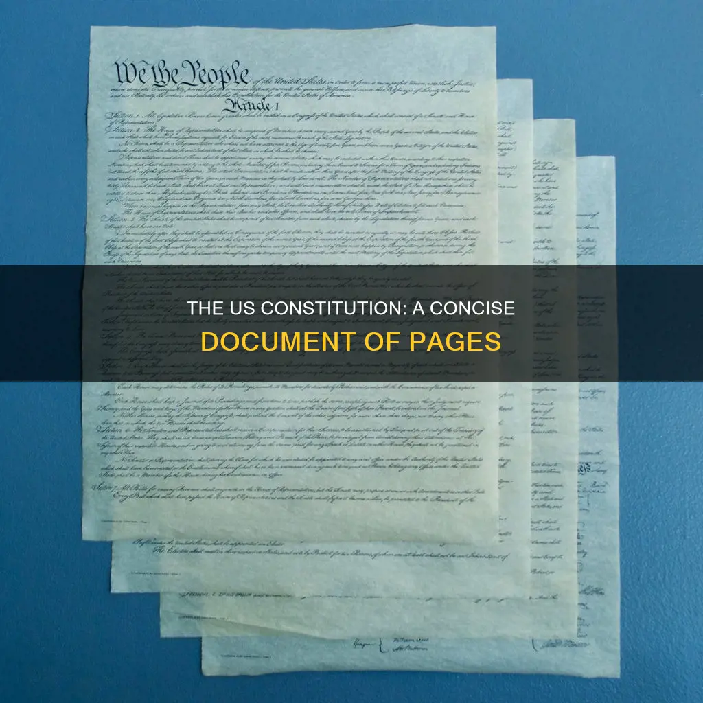 how many pages are in the us constitution