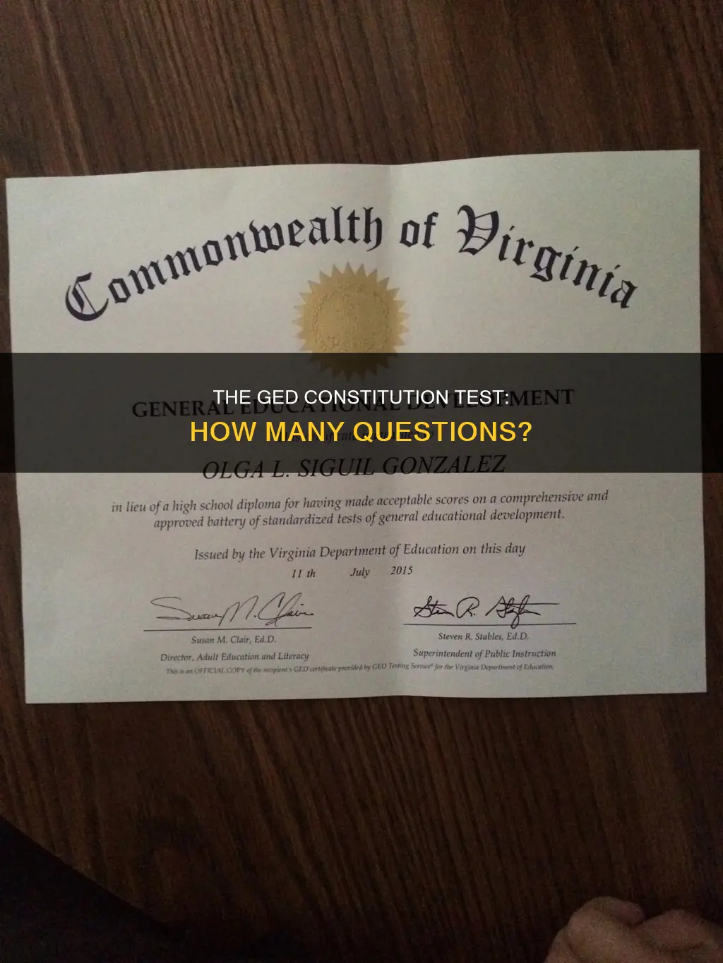 how many questions are on the ged constitution test