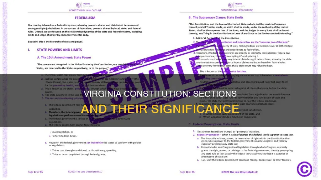 how many sections are in the virginia constitution