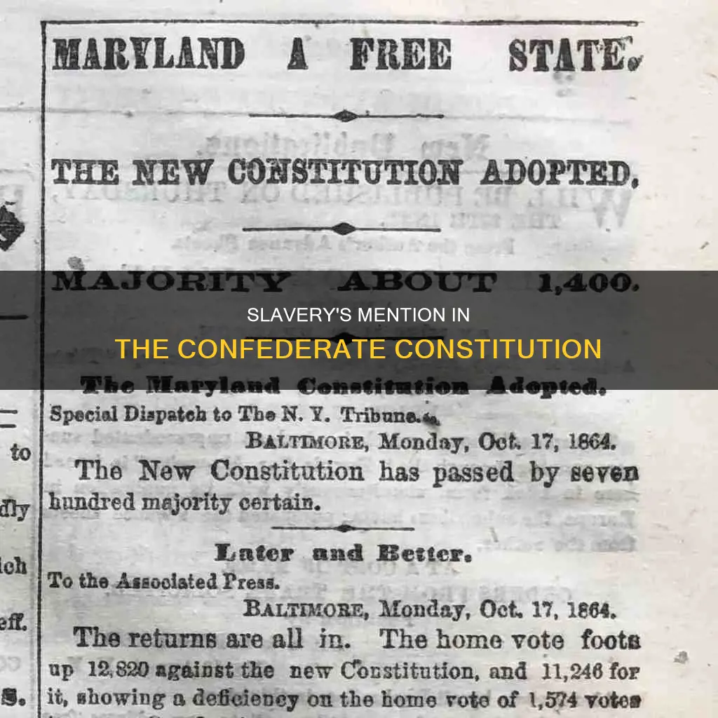 how many times does the confederate constitution mention slavery