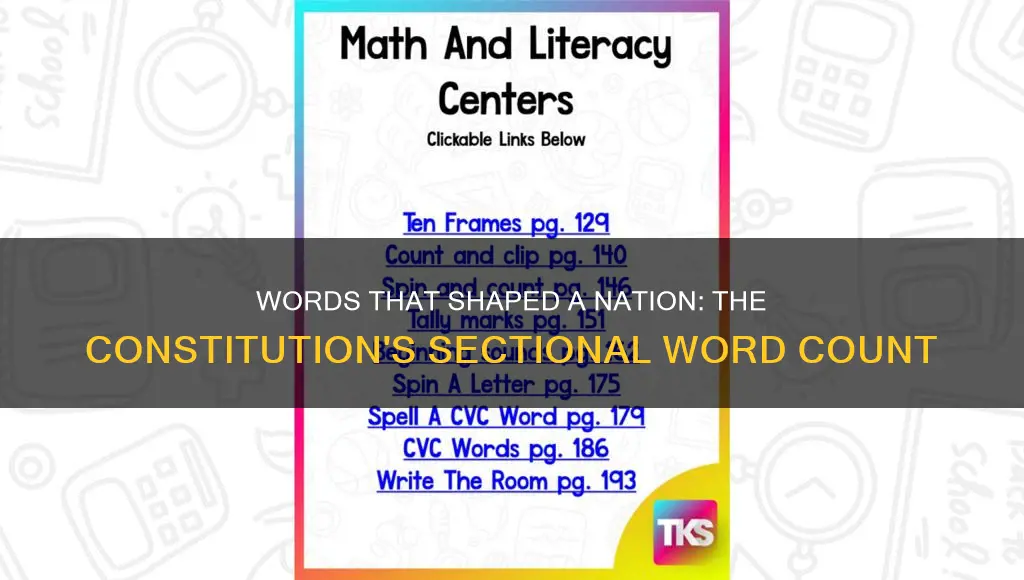 how many words are in each section of the constitution