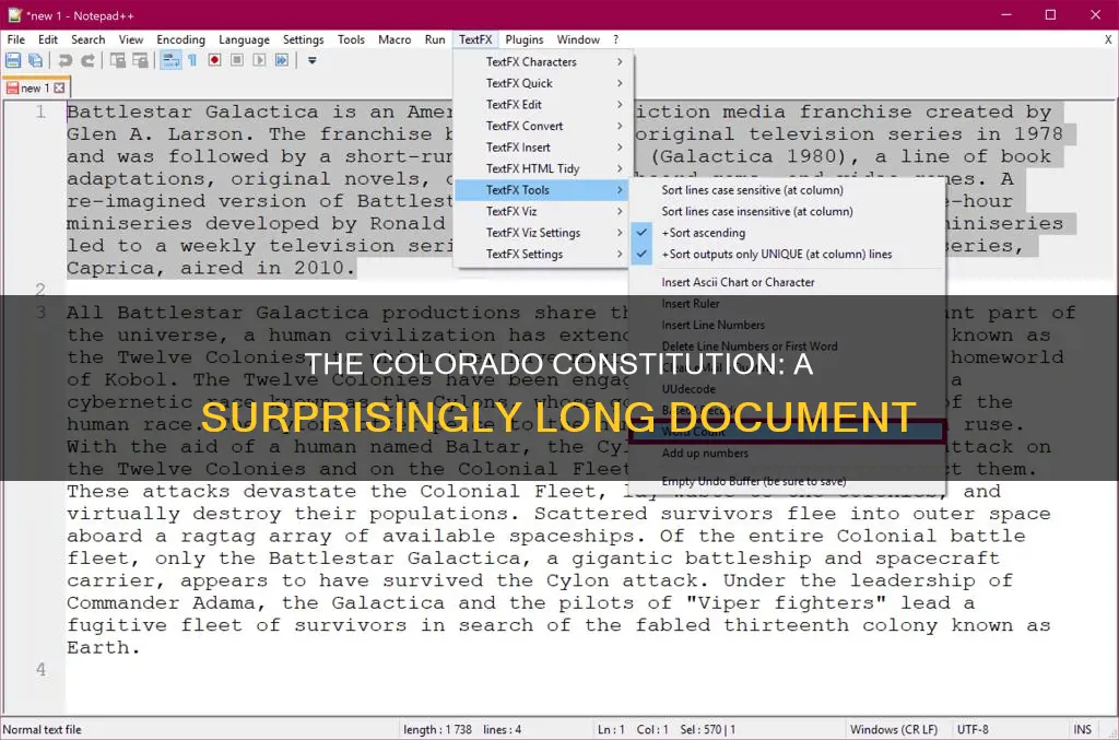 how many words are in the colorado constitution