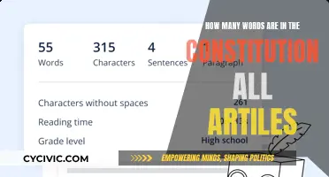 Constitution Word Count: All Articles Combined