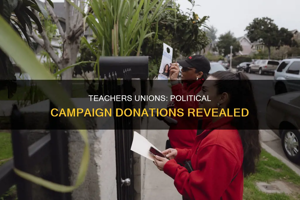 how much did the teachers unions donate to political campaigns