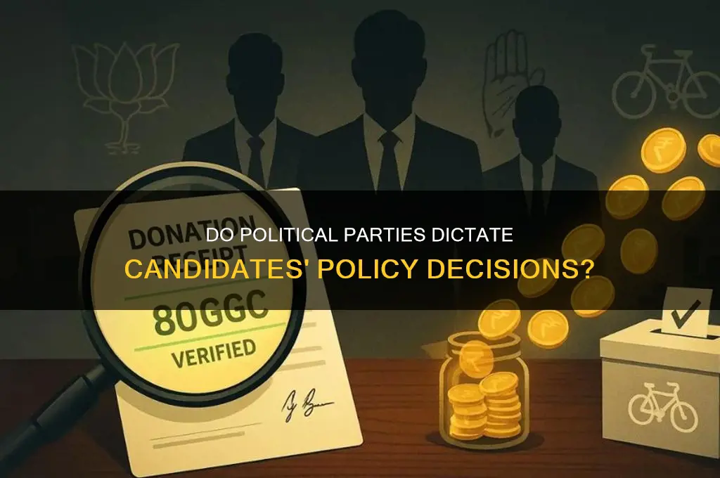 how much do canditadtes rely on political parties for policy
