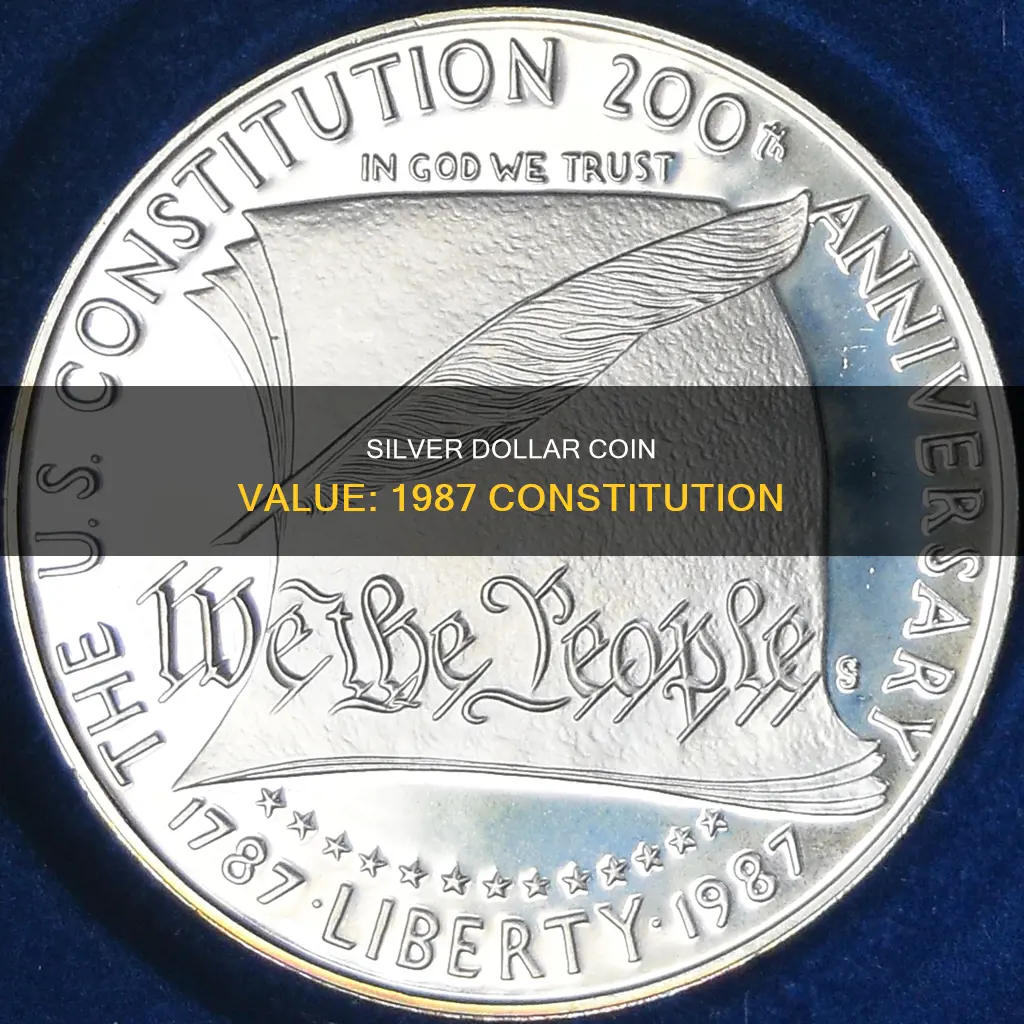 how much is a 1987 constitution silver dollar coin worth