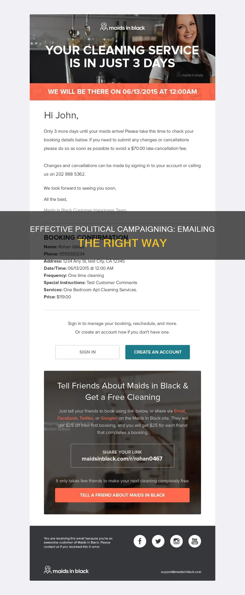 how often email political campaign