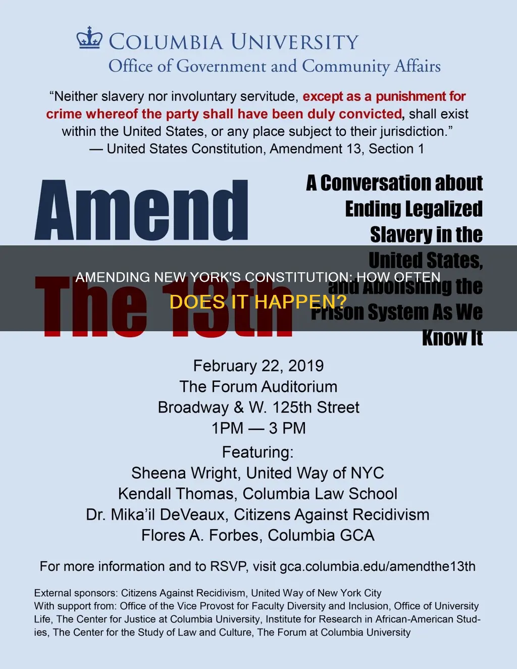 how often is tge nys constitutional amended