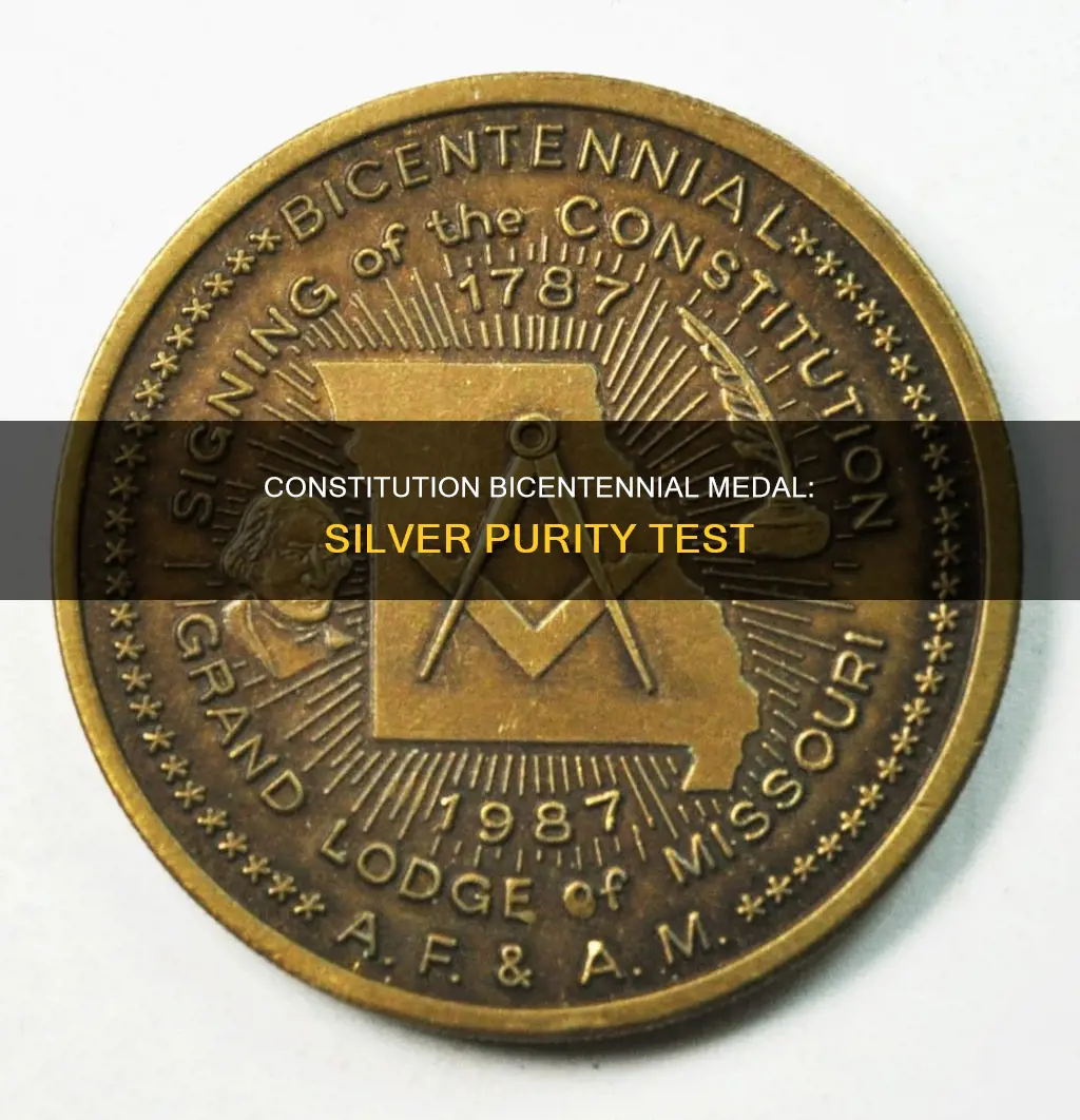how pure is 1987 constitution bicentennial medal of silver