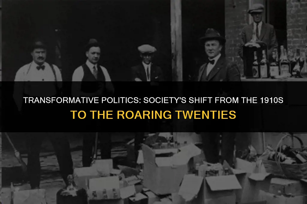 how society changed from the 1910s to 1920s in politics