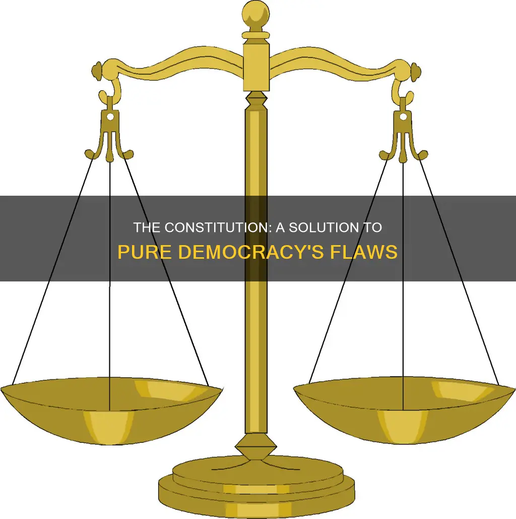 how the constitution solved the problem of pure democracy
