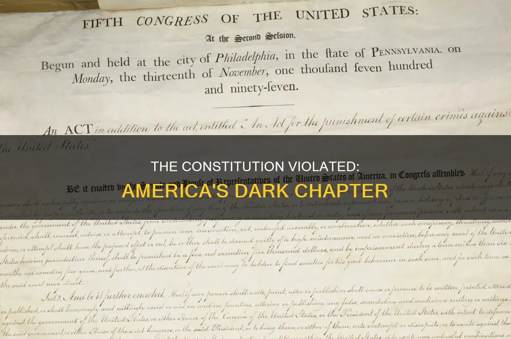 how the constitution violated between 1798 and 1865