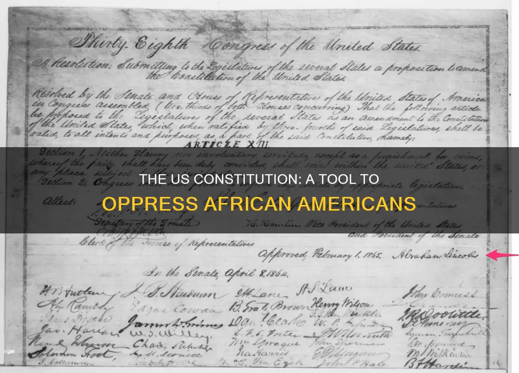 how the us constitution was made to oppress african americans