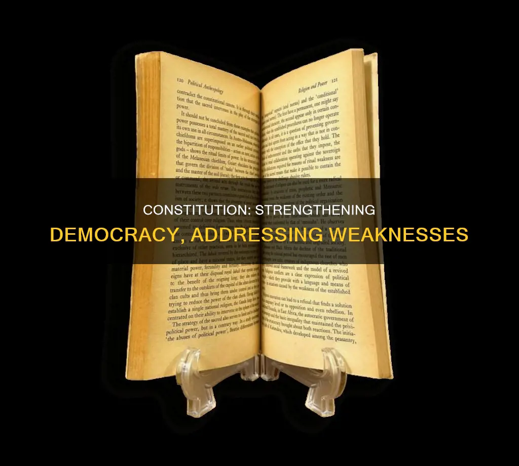 how the weaknesses were solved by the constitution