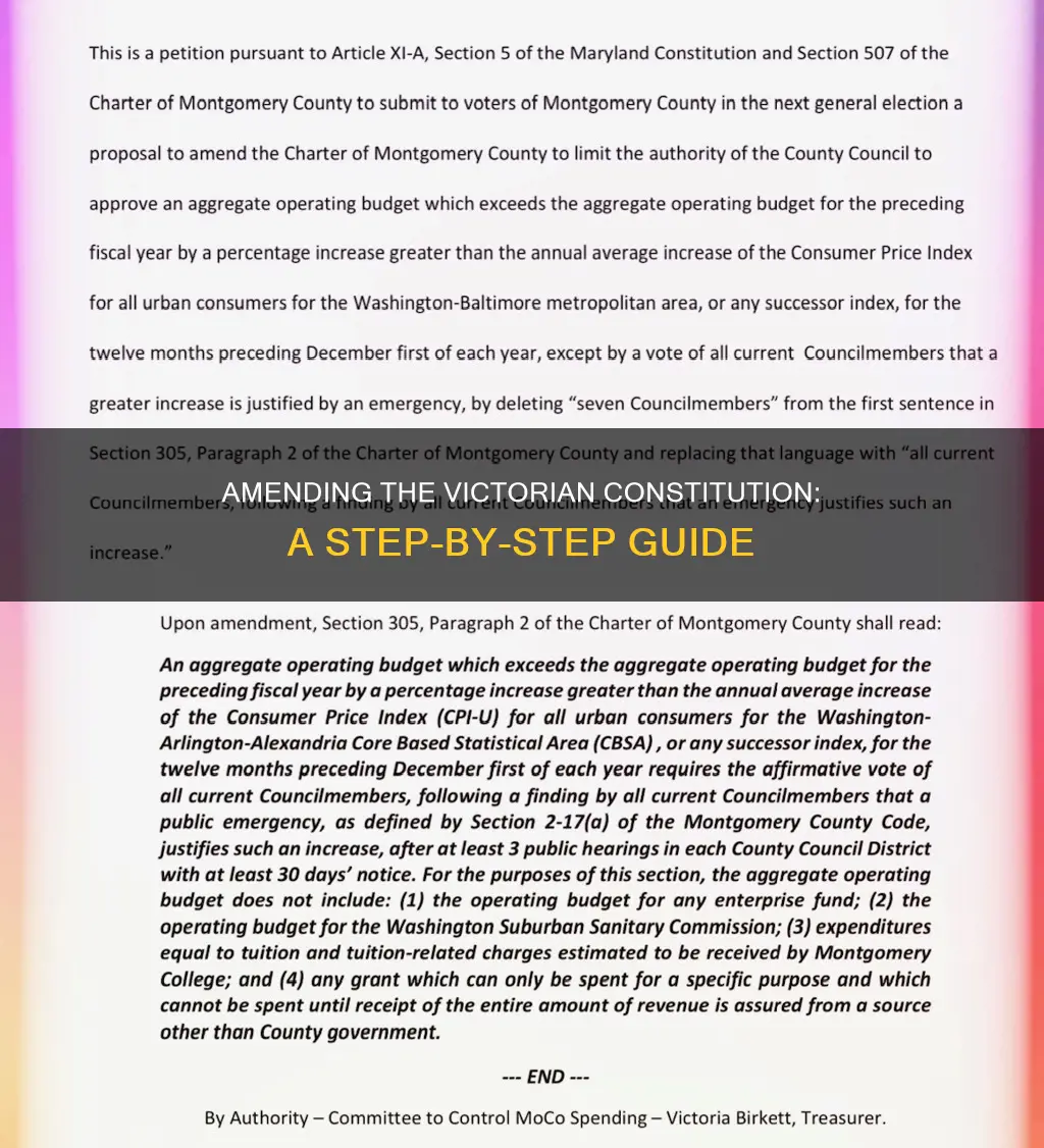 how to amend victorian constitution