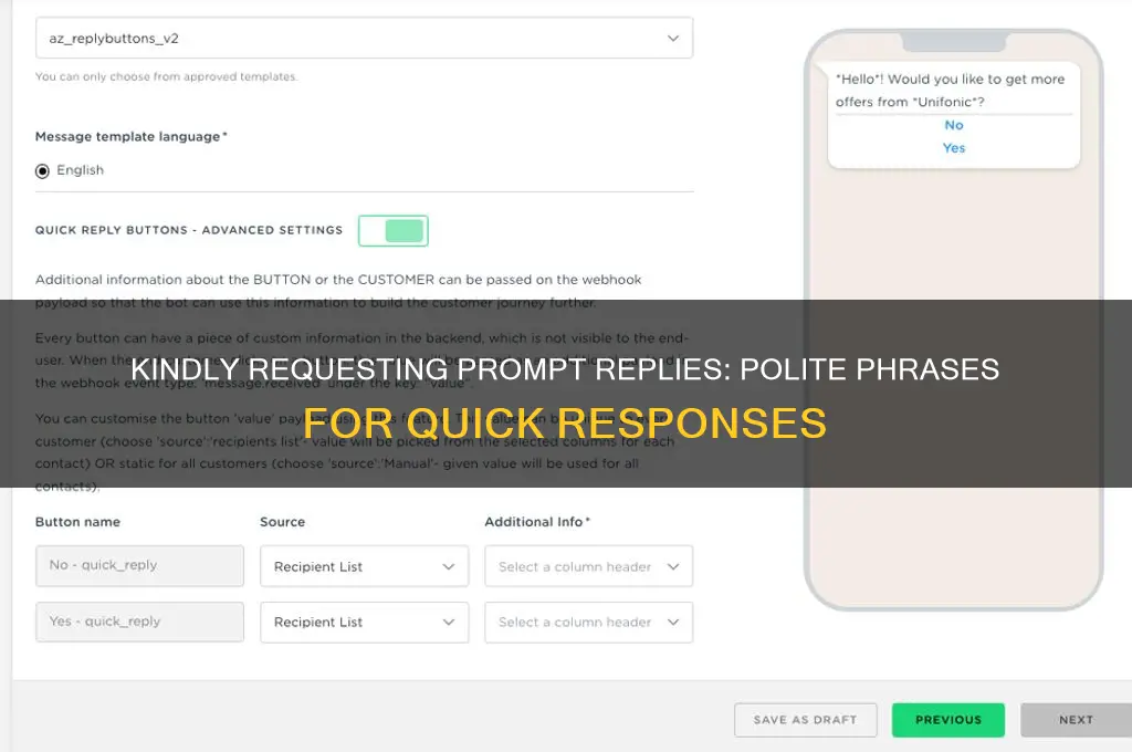 how to ask politely if someone can reply quicky