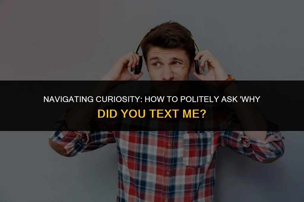 how to ask why did you text me politely